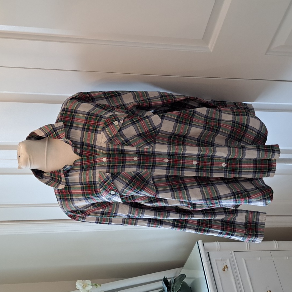 NWT J.Crew Womens Stewart Tartan Plaid Button‎ Down Shirt S-14